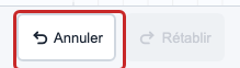 Le bouton Annuler dans la barre d'actions